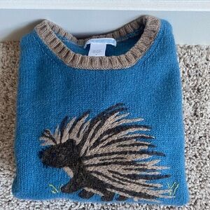 Blue and Tan Porcupine Janie and Jack Children Sweater Size 6